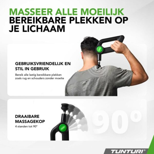 Masseer moeilijk bereikbare plekken met draaibare kop